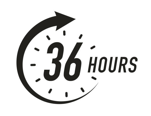 36 hours timer vector symbol black color style 36 hours timer vector symbol black color style isolated on white background. Clock, stopwatch, cooking time label. 10 eps number 36 stock illustrations