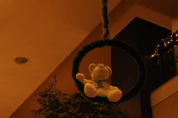 istock Christmas Bear Ornament in Wreath 1451874856