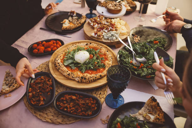 istock Family dinner for a celebration with red wine 1451877317