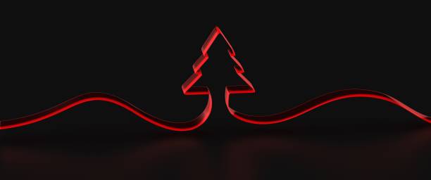 istock 3d rendering of a red Christmas tree with a blank black background 1451880762