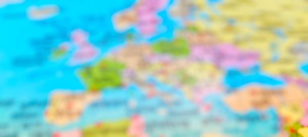 istock colourful Europe countries map with blur effect. Blurry European Map 1451882462