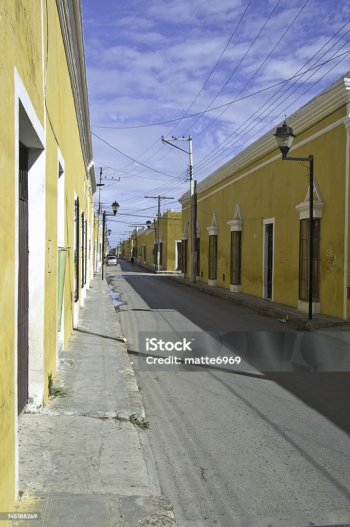 Izamal  The painted yellow streets of Izamal, located in the Yucatan state of Mexico. Izamal Stock Photo