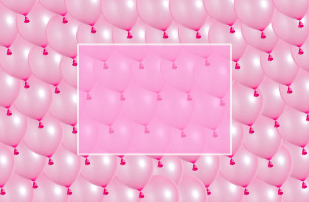 pink balloon background with card as copy space, creative holiday design