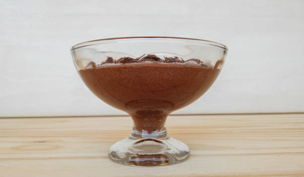 istock Homemade chocolate mousse on a glass 1451885776