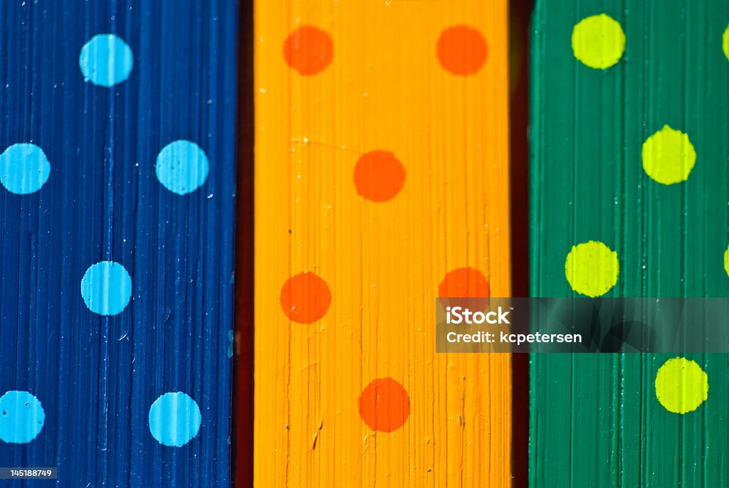 Polka Dots Bright and color polka dots painted on wooden surfaces. Abstract Stock Photo