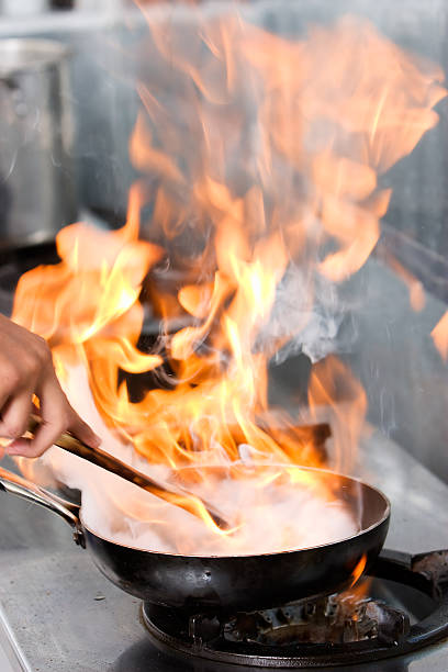istock Fancy pan frying technique with lots of oil 145188829