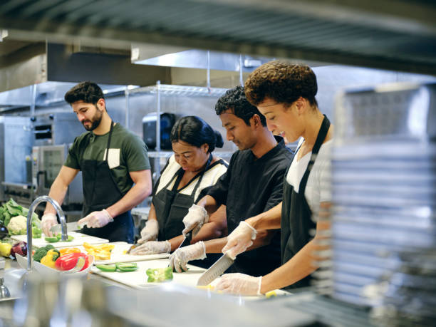 Culinary Students in a Commercial Kitchen