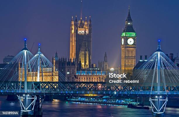 London Bei Nacht Stockfoto und mehr Bilder von Abenddämmerung - Abenddämmerung, Architektur, Außenaufnahme von Gebäuden