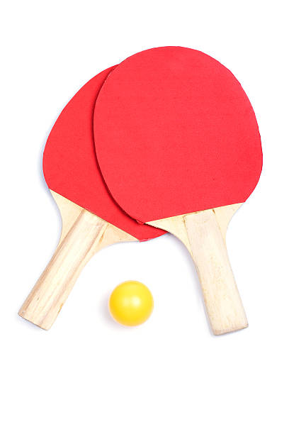 istock Ping pong paddles and yellow ball 145189309