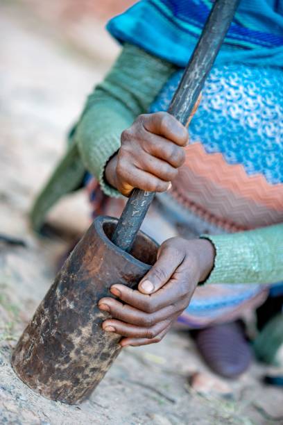 istock Vertical shot of coffee grinding process in Ethiopia 1451893166