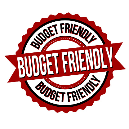 Budget friendly glabel or stamp on white background, vector illustration
