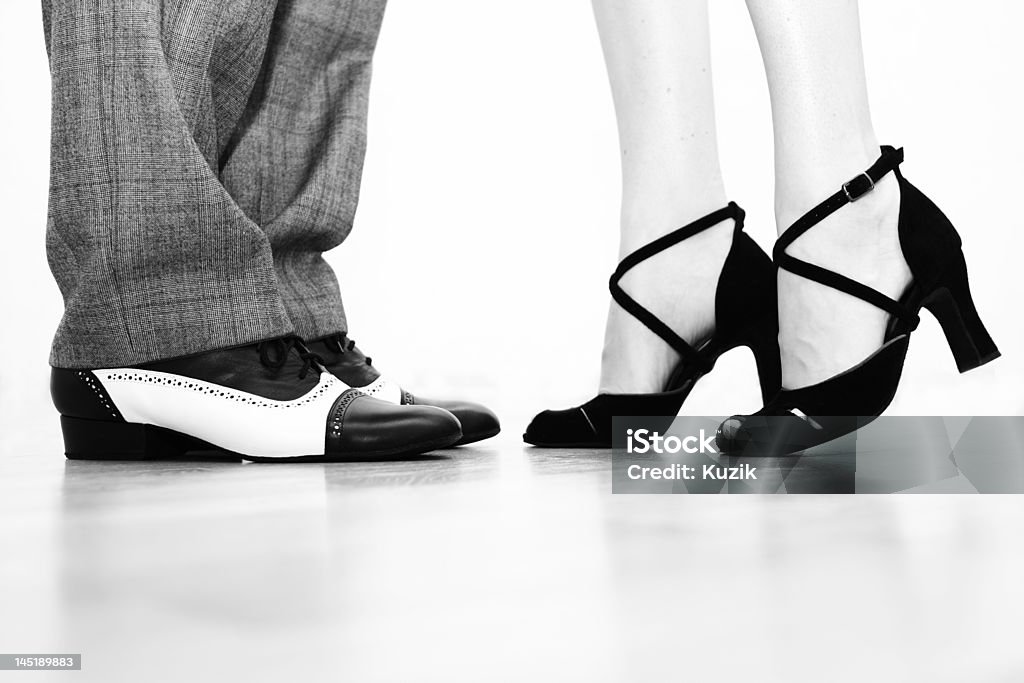 tango kiss kissing young pair dancing tango Shoe Stock Photo