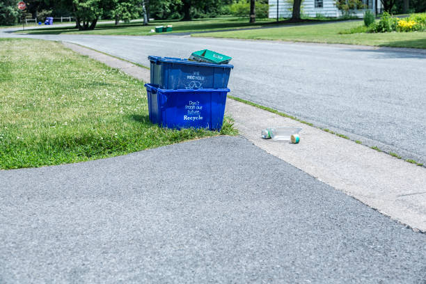 istock Messy Recycling Bins Waiting For Garbage Truck Pick Up 1451904769