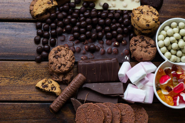 istock Candies, jelly, chocolates, biscuits and doughnuts 1451905657