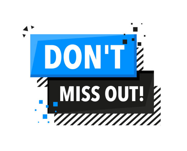 istock Dont miss out Announcement Megaphone Label. Loudspeaker speech bubble. 1451905696