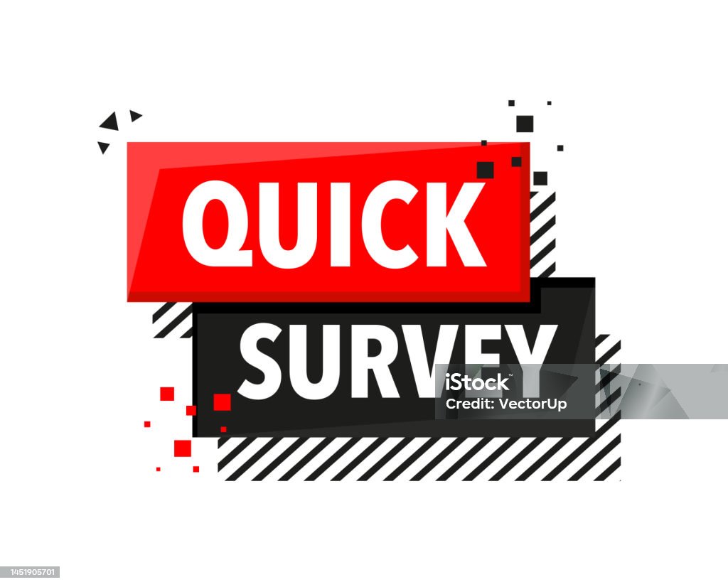 Quick Survey Announcement Megaphone Label Loudspeaker Speech Bubble ...