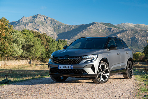 Madrid, Spain - 13 October, 2022: Renault Austral on a road. This model is a compact crossover SUV unveiled in march 2022. The Austral is a successor to the Kadjar, and built on the third-generation CMF-CD platform.