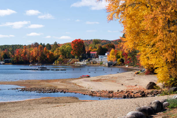 istock Beach at Schroon Lake in Autumn 1451908694