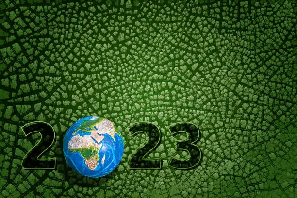 Vector illustration of Happy New Green Earth 2023