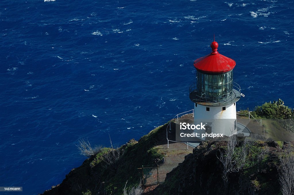 Faro di isola di Oahu - Foto stock royalty-free di Acqua