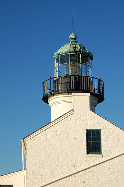 luce di punta loma - point cabrillo sea pacific ocean sky foto e immagini stock