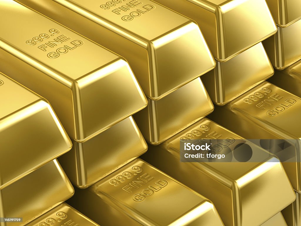 Gold Bars Color Image Stock Photo