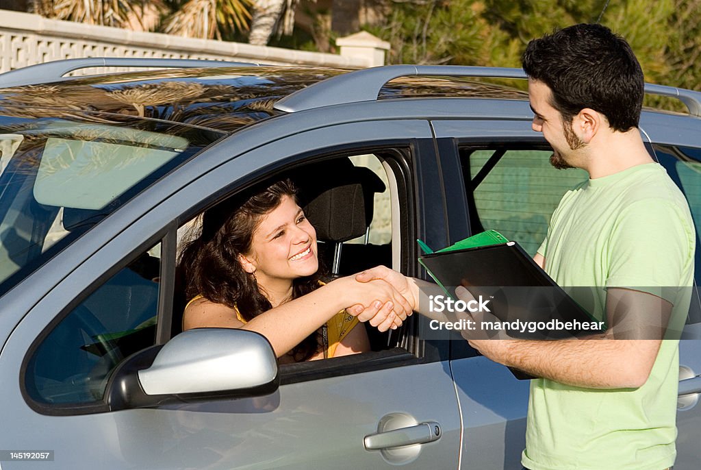 driving test, new car  hire or rental driving test or new car or car hire or rental Used Car Selling Stock Photo