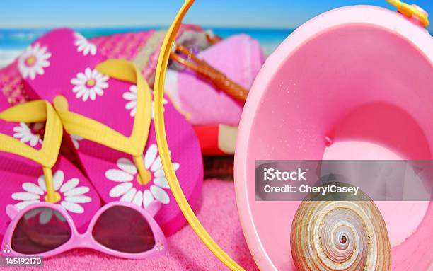 Beach Accessories Stock Photo - Download Image Now - Animal Shell, Bag, Beach