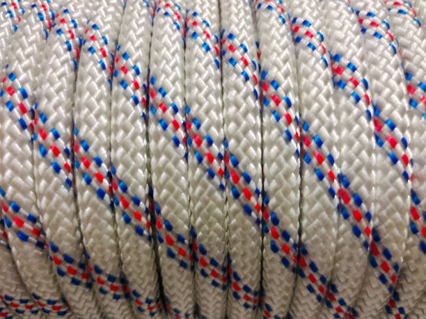 istock The fabric rope is wound in a bobbin with a uniform pattern. Close-up view of the entire frame 1451922194