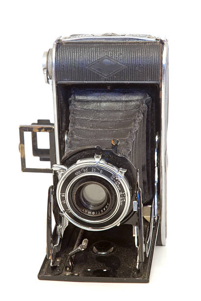 istock Old vintage photo camera 145192459