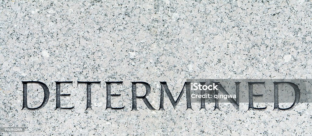 Palavra "Determined” muito finos esculpidos em Granito cinzento - Royalty-free Abstrato Foto de stock
