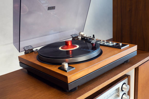 istock Vintage Stereo Turntable Vinyl Record Player 1451935344