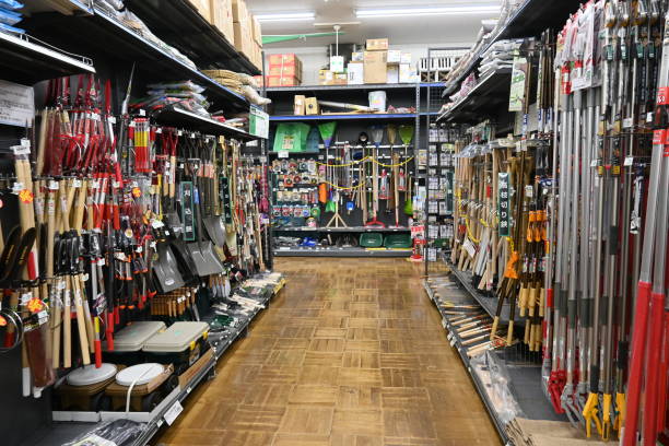 Home improvement centers in Japan Home improvement centers in Japan sell a variety of products such as DIY-related products, home appliances, interior furniture, clothing, gardening goods, and other daily necessities. Hardware stock pictures, royalty-free photos & images