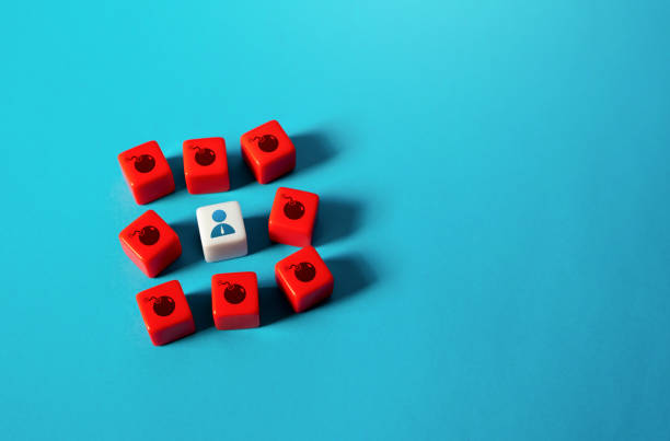 istock The person is in a circle of stress and ready to explode. 1451937394