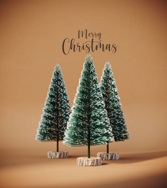 Pine tree christmas card stock photo