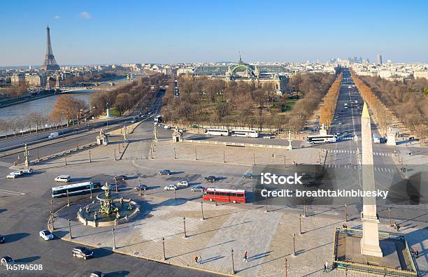 Monumenti Di Parigi - Fotografie stock e altre immagini di Place de la Concorde - Place de la Concorde, Autobus, Torre Eiffel