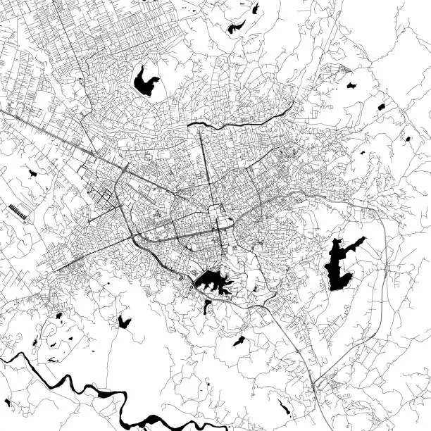 Vector illustration of Tirana, Albania Vector Map