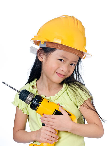Construction Girl stock photo