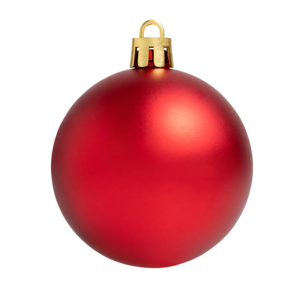 Red Christmas ball isolated on white background