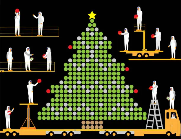 Vector illustration of Electronic Christmas tree