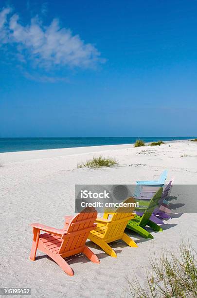 Summer Vacation Beach Stock Photo - Download Image Now - Captiva Island, Florida - US State, Adirondack Chair