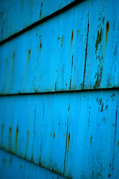 Blue Wood Siding stock photo