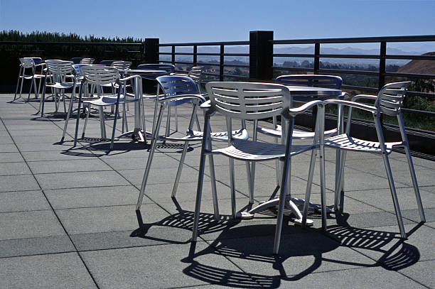 istock Outdoor seating with vineyard view 145195703