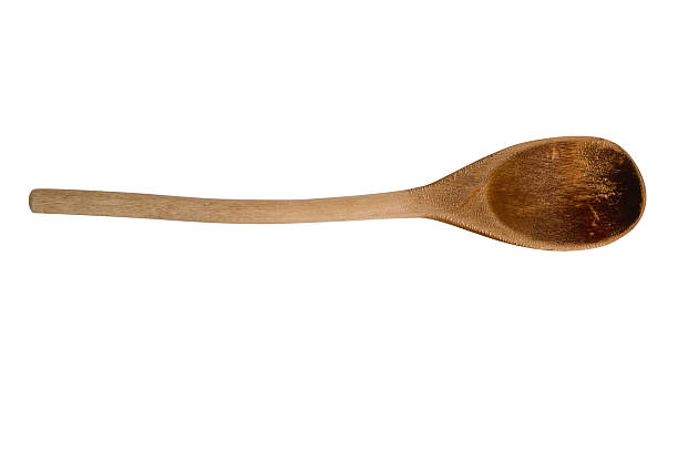 istock Old wooden spoon with curved handle - clipping path 145195779