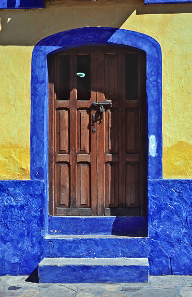 istock Door of  a typical Mexican adobe house 145195790