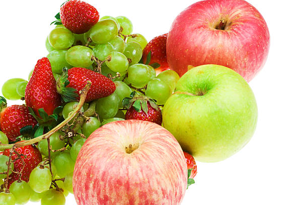 El conjunto de frutas sobre un fondo blanco - foto de stock