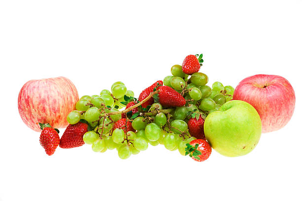 El conjunto de frutas sobre un fondo blanco - foto de stock