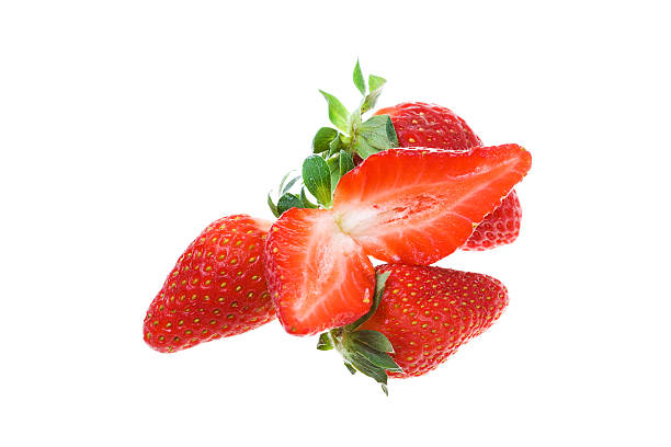 Juego de fresas (aislado - foto de stock