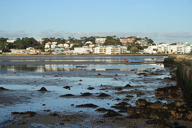 Sandbanks in Poole Dorset England on a spring afternoon.