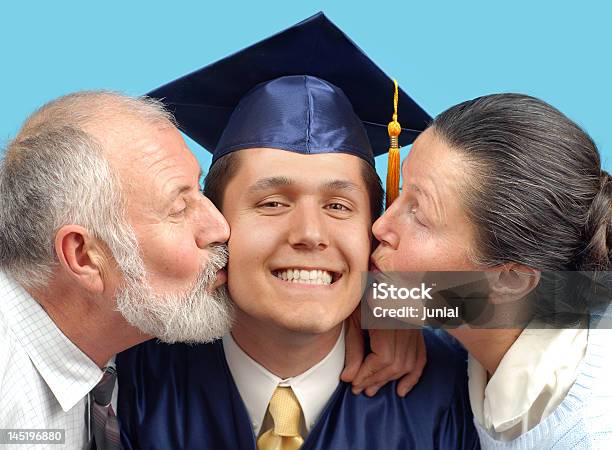 Kissing The New Graduate Stock Photo - Download Image Now - Graduation, High School, People